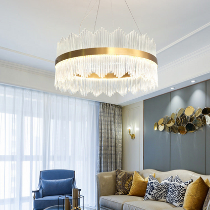 Modern Crystal Rod Chandelier - Sleek and Stylish Design