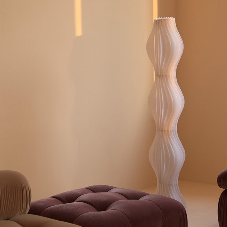 Sculptural Pleated Floor Lamp - A Modern Art Piece