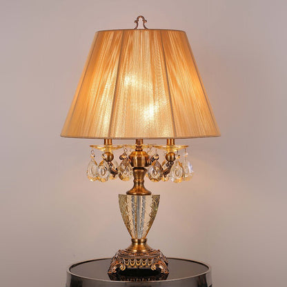 Vintage Crystal Table Lamp with Multiple Lights - A Touch of Regal Elegance