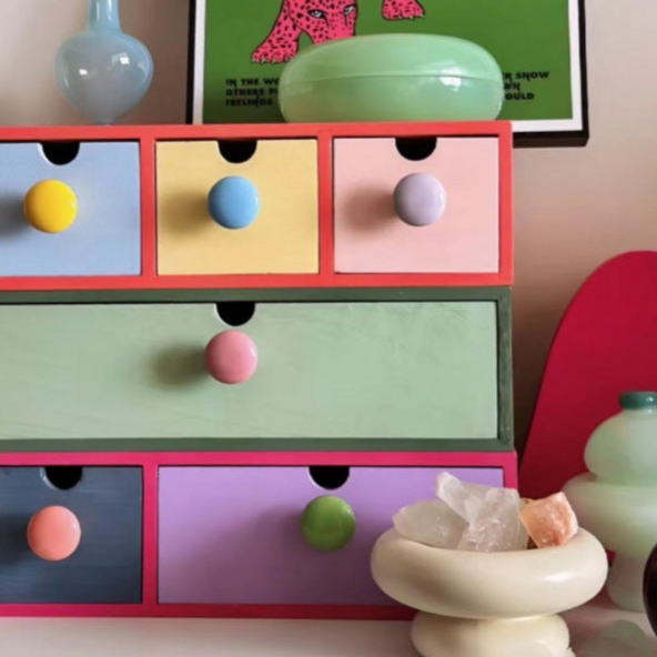 Colorful 6-Drawer Storage Organizer - A Pop of Fun for Your Desk