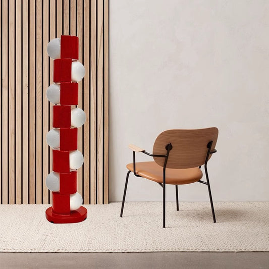 Mid-Century Modern Stacked Sphere Floor Lamp - A Retro Chic Statement