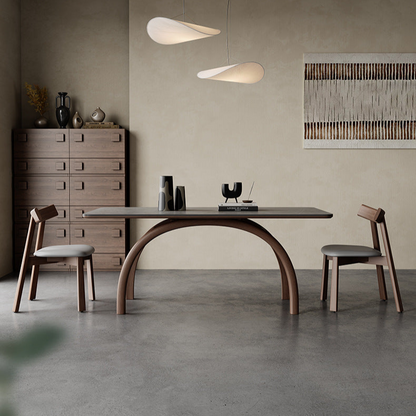 Arched Solid Wood Dining Table - A Modern Masterpiece