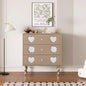 Vintage-Inspired 3-Drawer Chest of Drawers with Heart-Shaped Cutouts