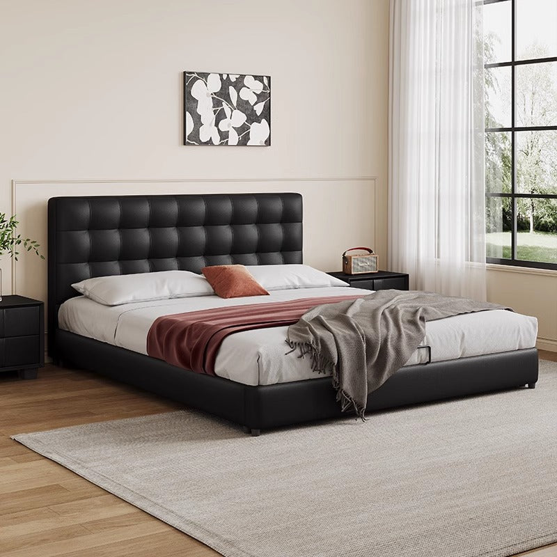 Unite Style & Functionality: The Modern Leather Bed Frame with Storage