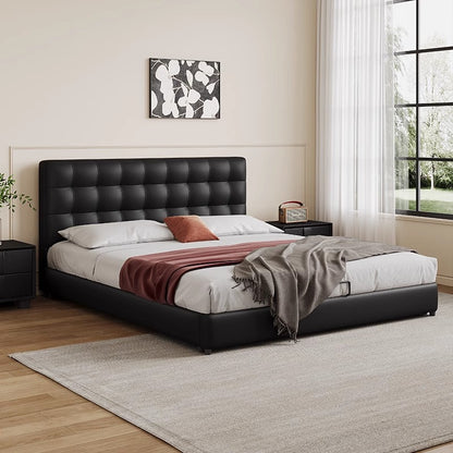 Unite Style & Functionality: The Modern Leather Bed Frame with Storage