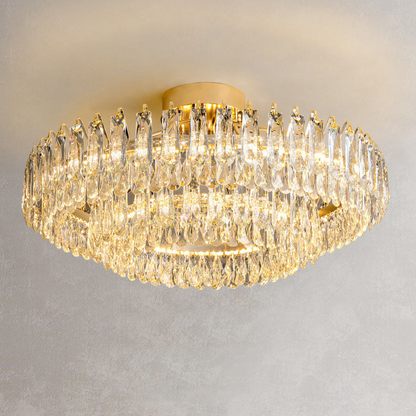 Opulent Crystal Flush Mount Ceiling Light - A Touch of Luxury