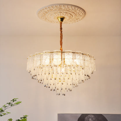 Layered Crystal Chandelier - Modern and Elegant