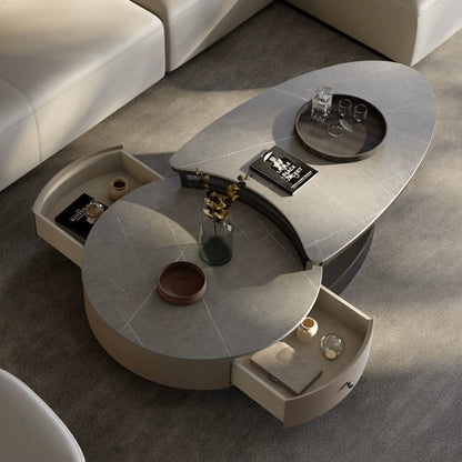 Furnishaus Elevate Black Titanium Modern Round Coffee Table