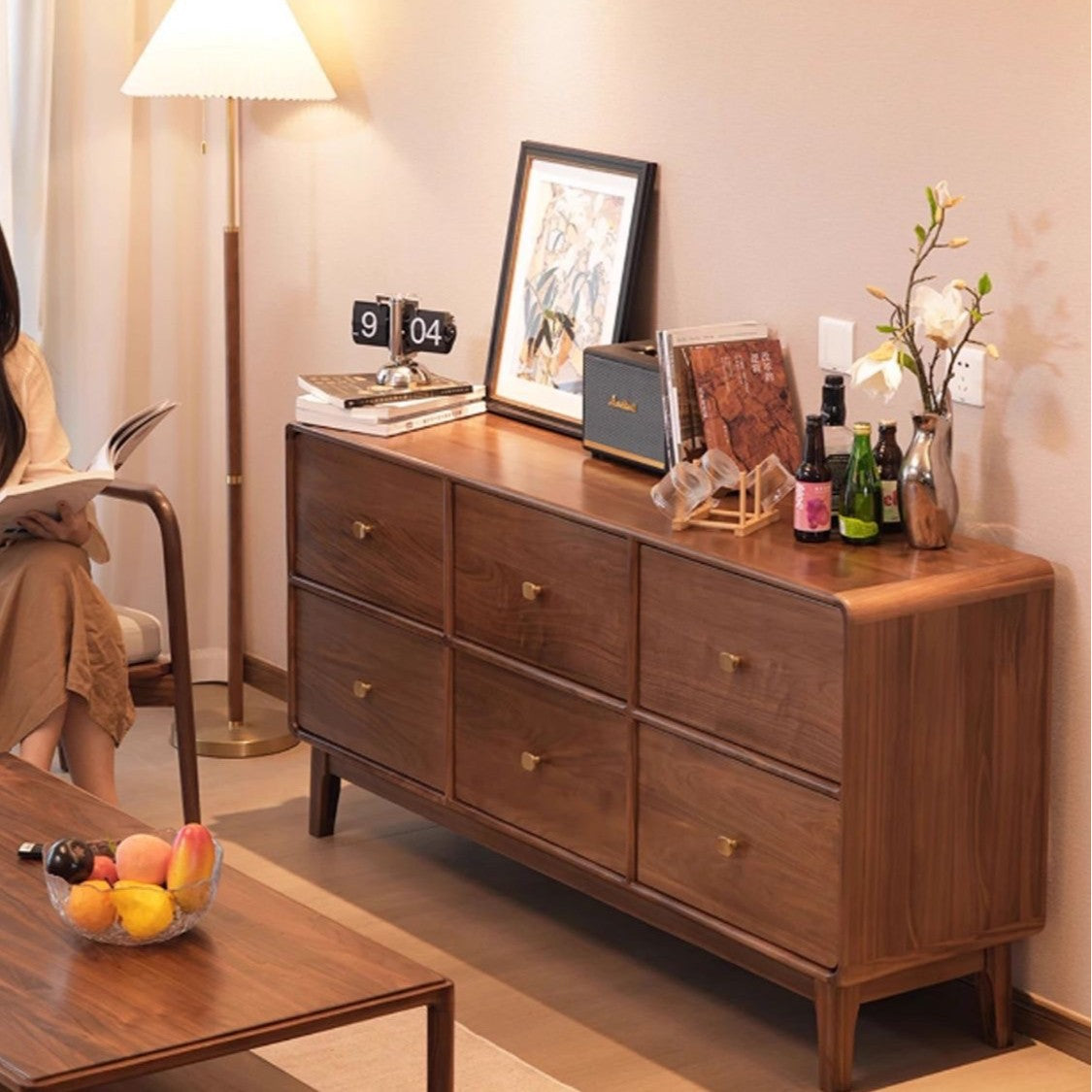 Modern Mid-Century Sideboard with Multiple Drawers