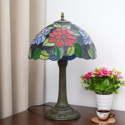 Vintage Floral Stained Glass Table Lamp - A Touch of Romantic Elegance