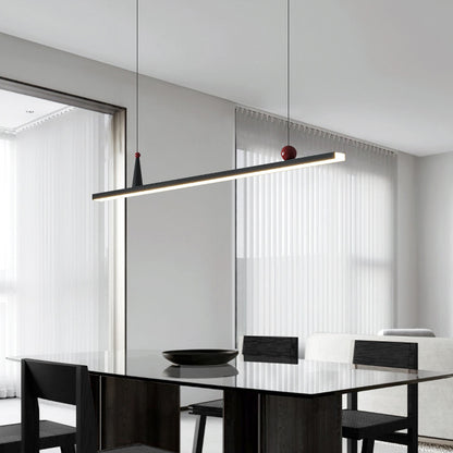 Modern Minimalist Linear ceiling light with Geometric Accents