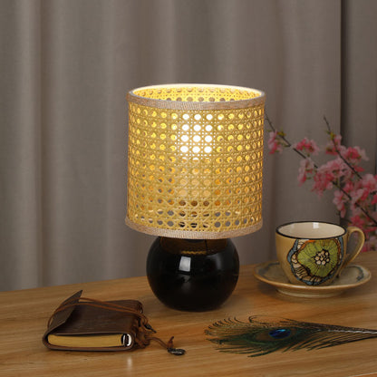 Rattan Shade Table Lamp - A Touch of Boho Chic