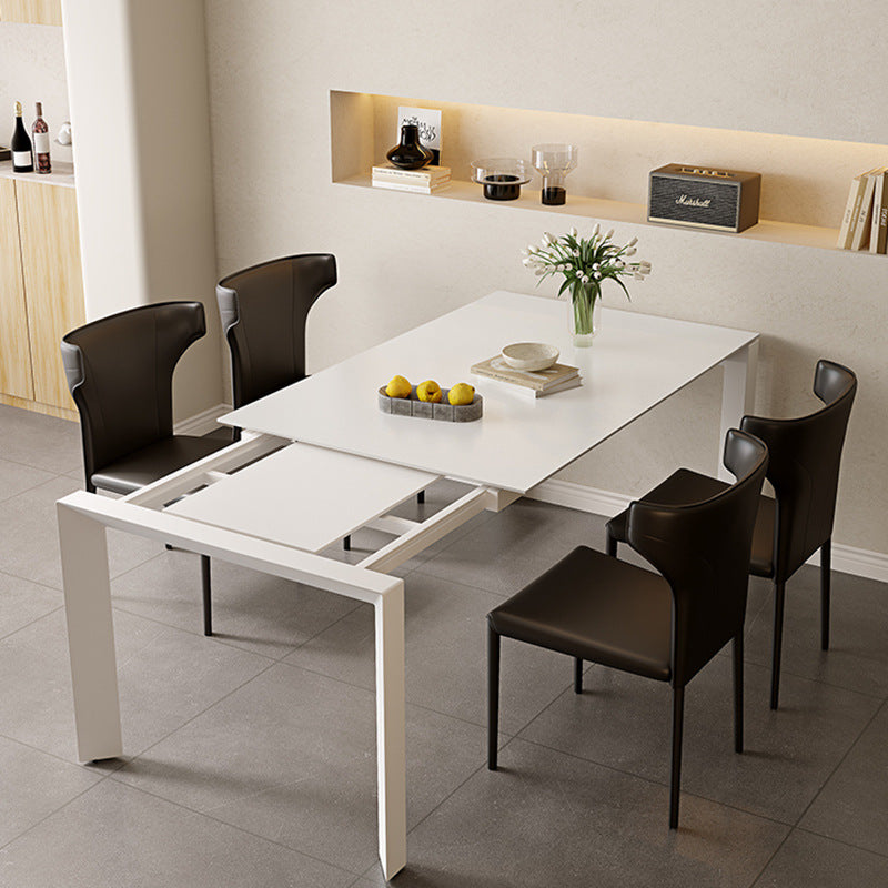 Extendable Dining Table with Sleek Design - Durable Rock Slab Top