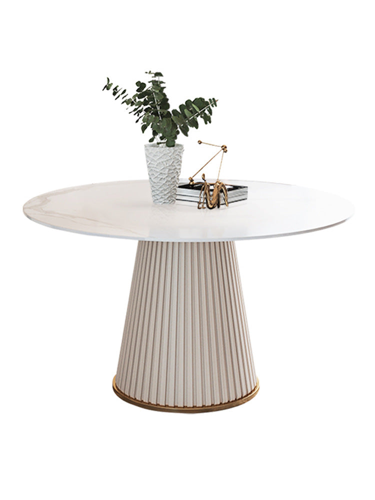 Modern Minimalist Ceramic Stone Round Dining Table - Elegant Hotel Style