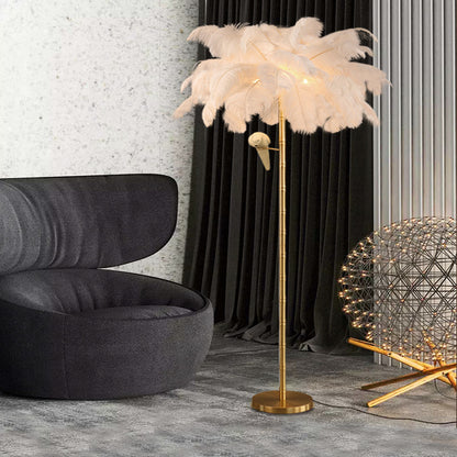 Luxurious Feather Floor Lamp - A Touch of Glamour