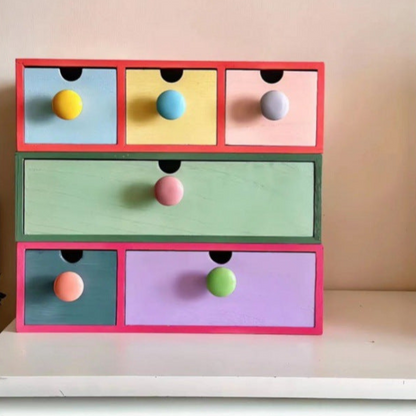 Colorful 6-Drawer Storage Organizer - A Pop of Fun for Your Desk