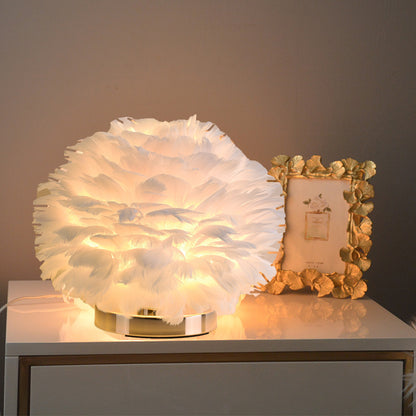 Dreamy Pink Feather Table Lamp - A Whimsical Touch