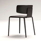 Modern Dining Chair with Unique Backrest Design - Leather Upholstered Chair with Metal Legs