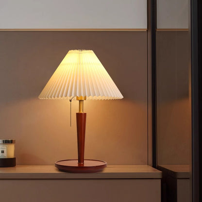 Vintage-Inspired Pleated Shade Table Lamp - A Touch of Nostalgia