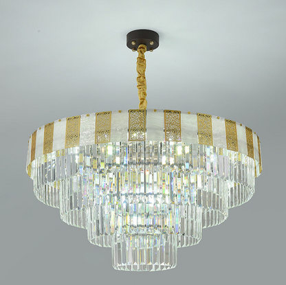 Layered Crystal Chandelier - Modern and Elegant