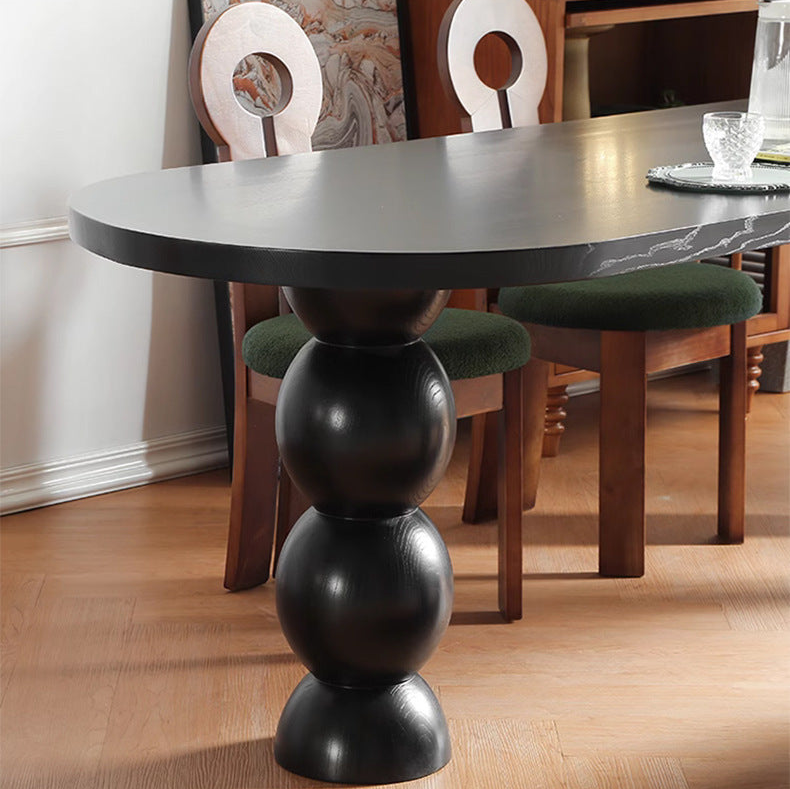 Modern Minimalist Oval Dining Table with Unique Base