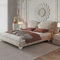 Luxurious Upholstered Bed with Wingback Headboard - Elegant and Comfortable