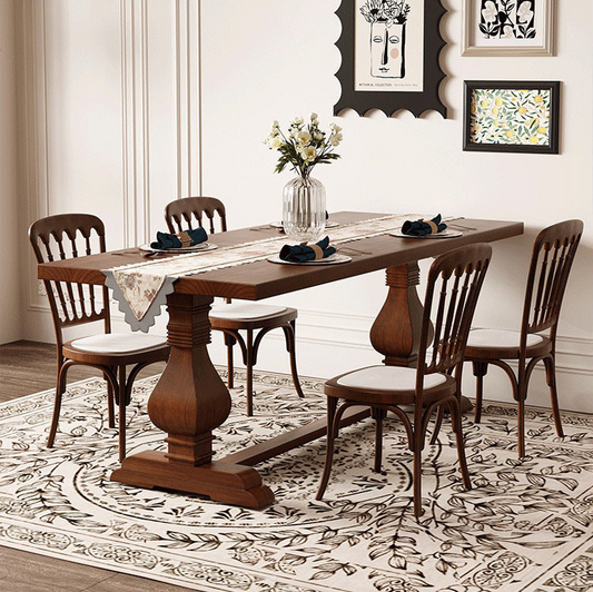 Rustic Pine Wood Dining Table - Warm and Inviting