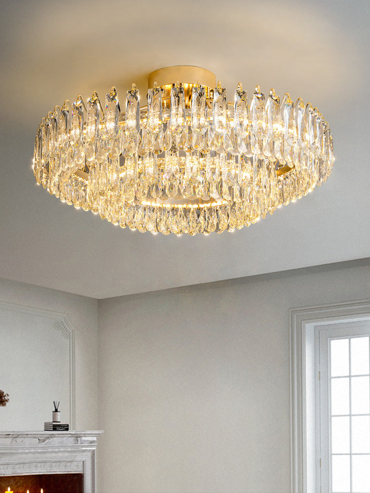 Opulent Crystal Flush Mount Ceiling Light - A Touch of Luxury