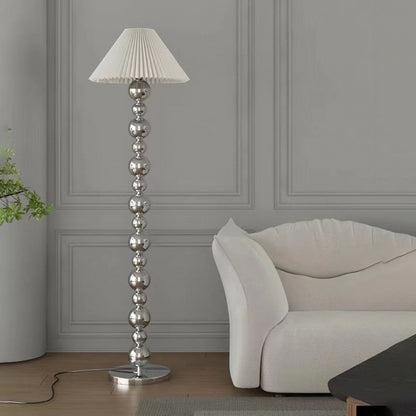 Modern Metallic Bead Floor Lamp - A Playful and Elegant Design