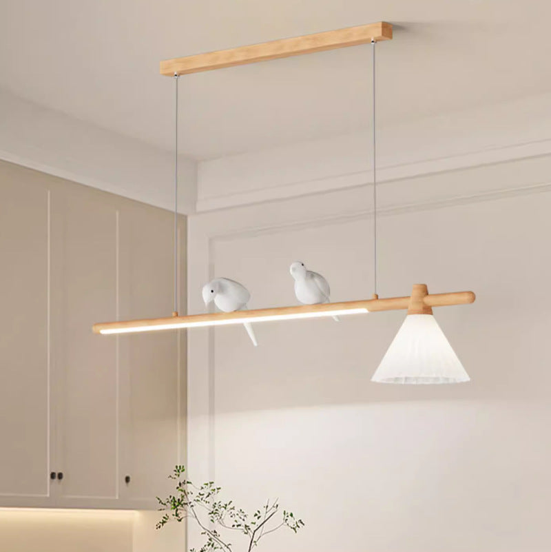 Rustic Wooden Bird ceiling light - Nature-Inspired Lighting