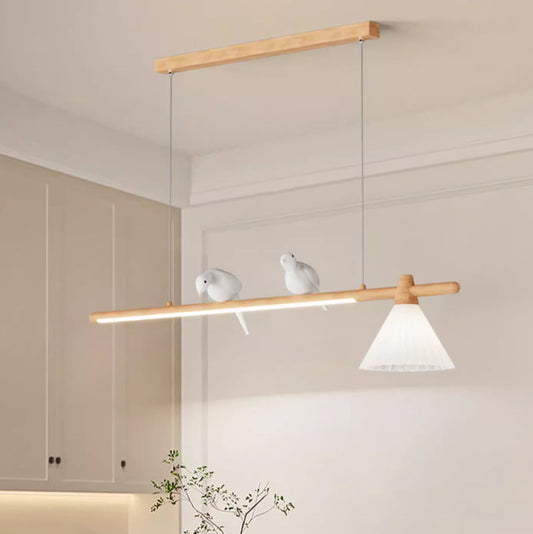 Rustic Wooden Bird ceiling light - Nature-Inspired Lighting