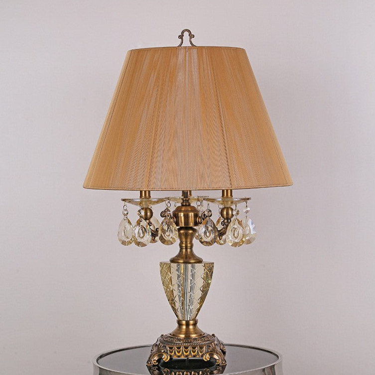 Vintage Crystal Table Lamp with Multiple Lights - A Touch of Regal Elegance