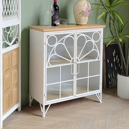 The Magnolia Art Nouveau Display Cabinet - French Country Glass Door Sideboard