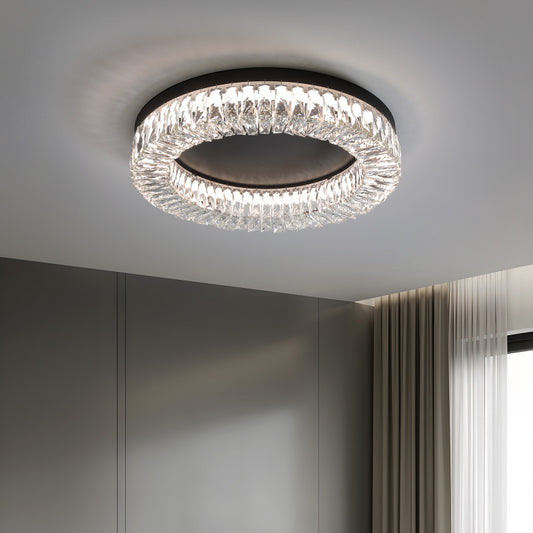 Modern Crystal Halo Ceiling Light - Sleek and Stylish Design