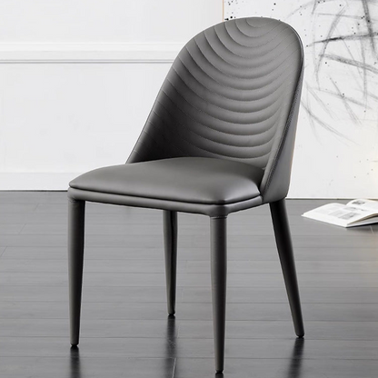 Modern Dining Chair - Leather Upholstered Dining Chair with Metal Legs - Contemporary Design