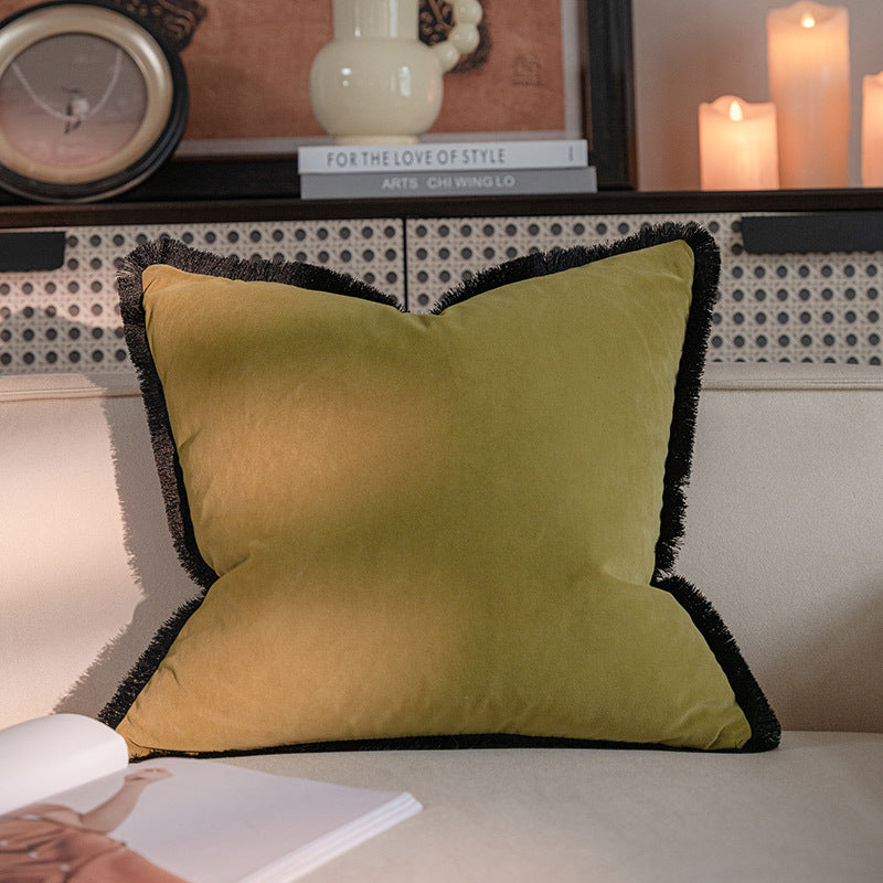 Elegant Magnolia Embroidered Velvet Pillow - A Touch of Luxury