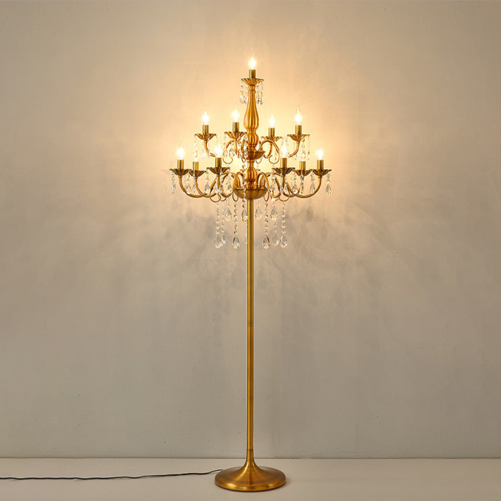 Opulent Crystal Chandelier Floor Lamp - A Touch of Regal Elegance