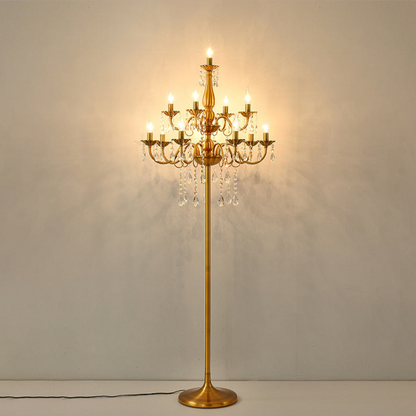 Opulent Crystal Chandelier Floor Lamp - A Touch of Regal Elegance