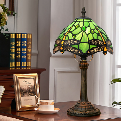 Dragonfly Stained Glass Table Lamp - A Touch of Vintage Elegance