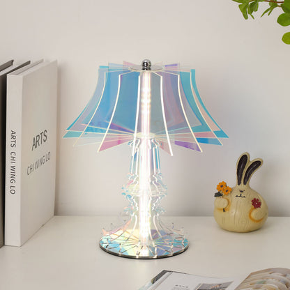 Iridescent Acrylic Table Lamp - A Modern, Futuristic Design