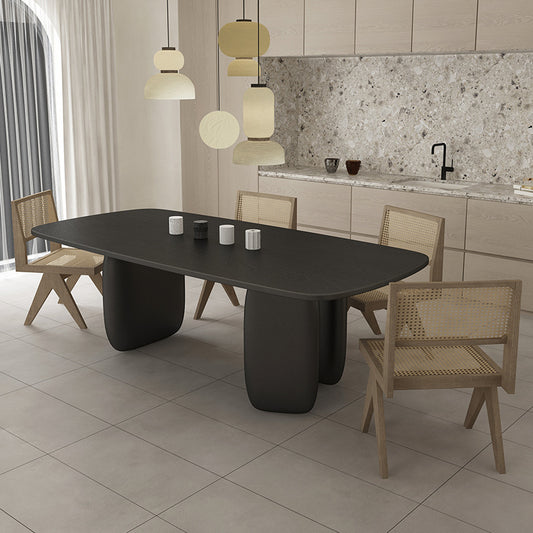 Modern Dining Table with Unique Sculptural Base - Solid Wood Top