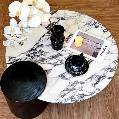 Furnishaus Elysian:  Exquisite Round Marble Coffee Table for Timeless Luxury