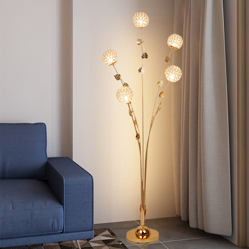 Golden Crystal Ball Floor Lamp - A Touch of Elegance