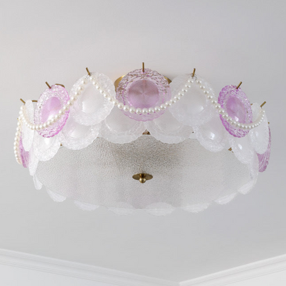 Whimsical Floral Flush Mount Ceiling Light - A Touch of Romance