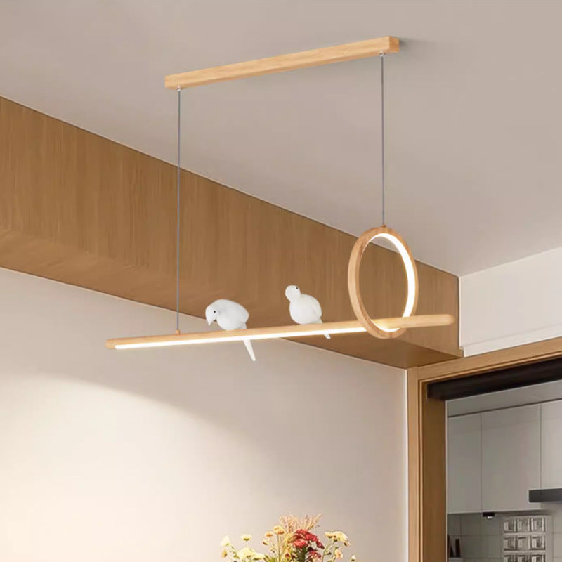 Rustic Wooden Bird ceiling light - Nature-Inspired Lighting