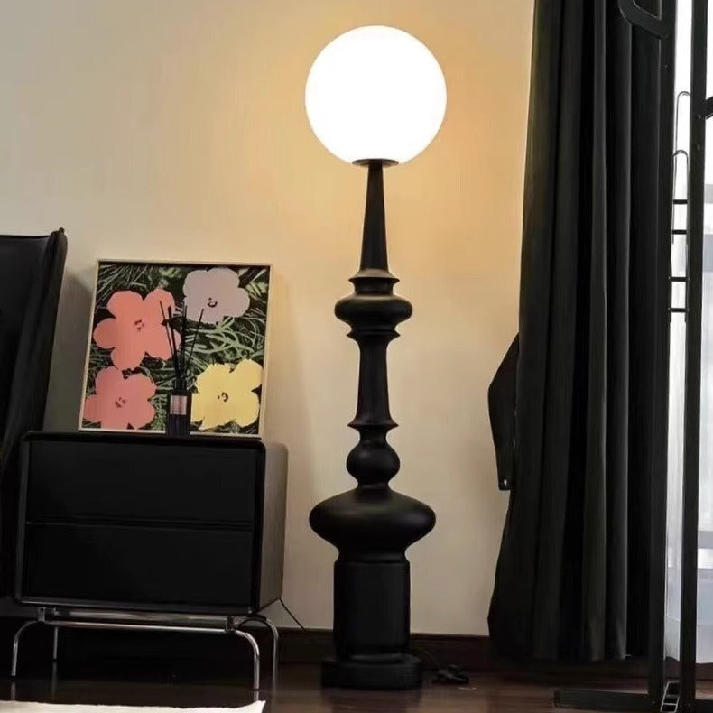 Modern Black Orb Floor Lamp - A Minimalist Statement