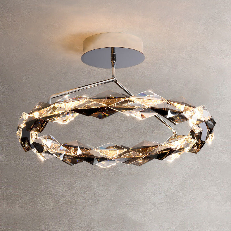 Modern Crystal Halo Ceiling Light - Sleek and Stylish Design