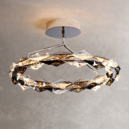 Modern Crystal Halo Ceiling Light - Sleek and Stylish Design