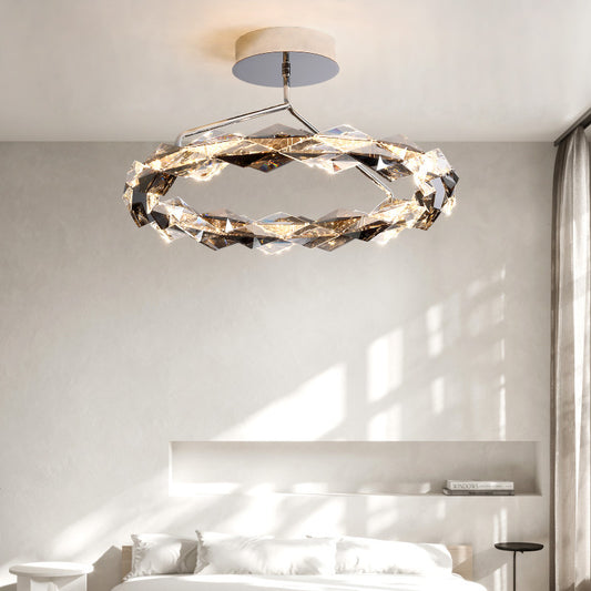 Modern Crystal Halo Ceiling Light - Sleek and Stylish Design