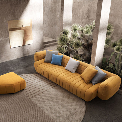 Bold Yellow Modular Sofa with Organic Curves